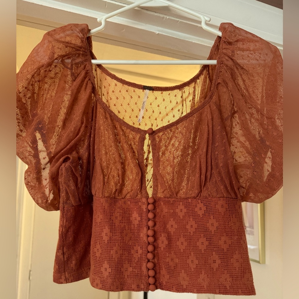 Free people cropped lace top